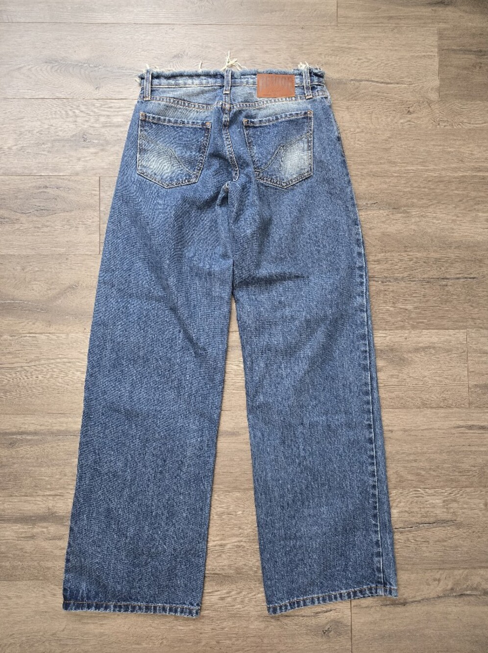 Revice Denim Wide-leg Baggy Jeans Frayed Skater New With Tags Size 24 - Picture 3 of 12